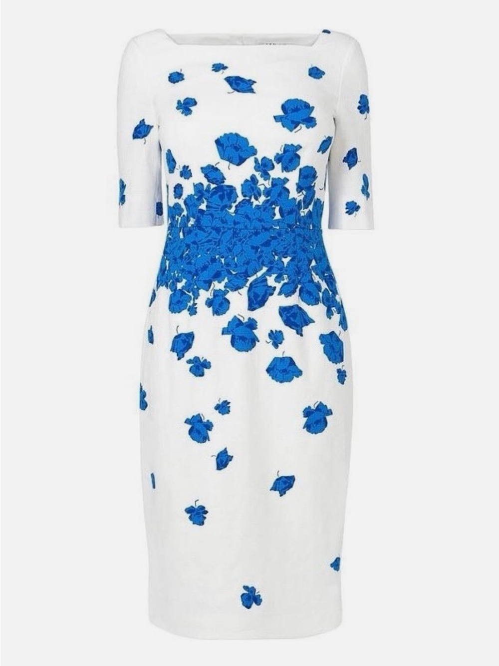 L.K. Bennett Lasa Dress US 2 Blue White Poppy ASO Kate Middleton Floral Pristine - Picture 5 of 15